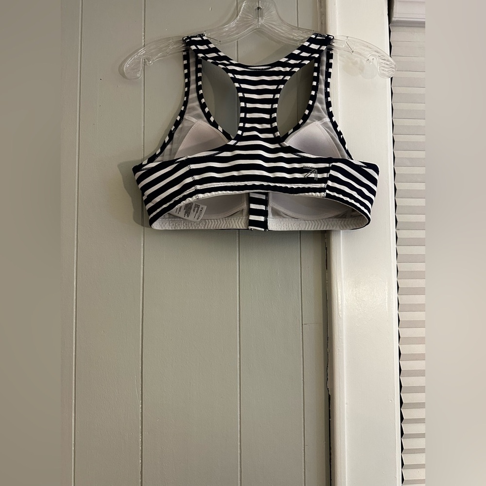 New Balance Striped Zip-Front Sports Bra Size Large - Picture 5 of 5